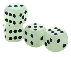 Dices over white background