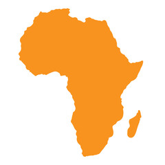 Africa map icon on white background. Africa map silhouette sign, flat style