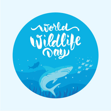world wildlife day illustration with planet and animals
