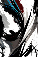 Abstract Background, Brush strokes colorful , ,Generative AI, White background