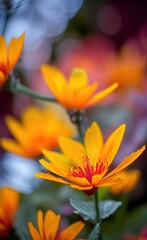 Fototapeta na wymiar orange flower in the garden created with Generative AI technology