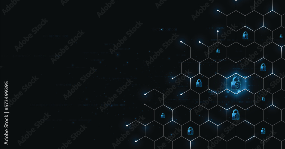 Leinwandbilder internet security and data prevention concept.security padlock lock icon on dark blue background.tec