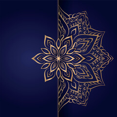 Luxury mandala background in golden color.