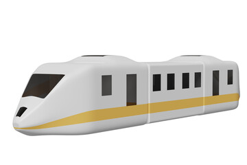 3d bullet train cartoon, sky train transport toy, summer travel service, planning traveler tourism train isolated. 3d render illustration