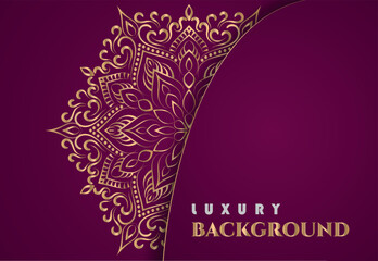 Luxury mandala background in golden color.