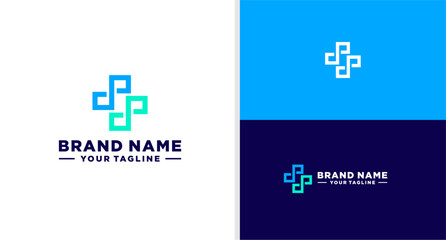 LETTER S LOGO HEALTHCARE CROSS LINE EDITABLE