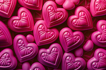 Obraz premium Gummy hearts candies background. Generative Ai.