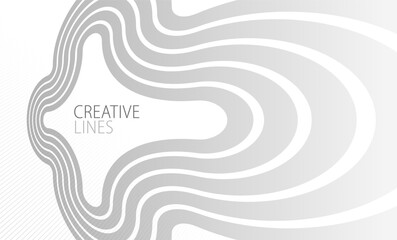 Light grey lines in 3D perspective vector abstract background, easy and soft cool illustration, smooth motion and elegant gradient.