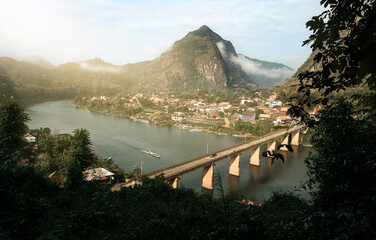 Pha Chom Nang in Luang Pra bang, Travel destination, Laos