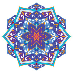vector colorful modern flower mandala.