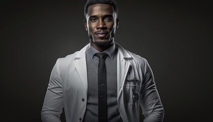 Young Black doctor full body portrait shot generative ai