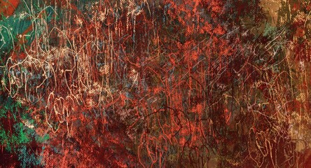 Abstract Grunge Background Graphic Watercolor Stylization on Textured Canvas of Chaetic Strokes of Paint Spots