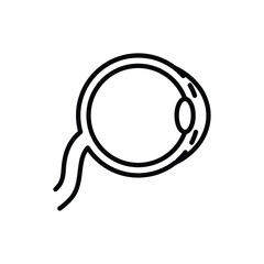 Cornea thin line icon. Structure of human eye. Ophthalmology. Vector illustration.