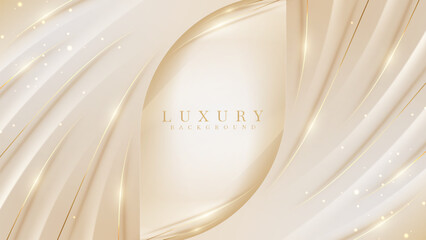 Golden luxury background and glowing light effect.