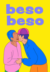 Beso Beso phrase with Filipino Grandma/ Lola and young boy