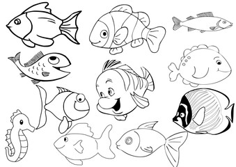 Fish Outline Vector Art