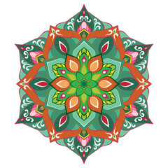 vector colorful modern flower mandala.