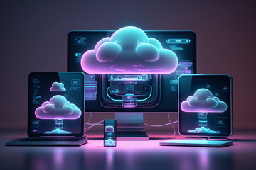3D Cloud Computing Hosting Technology with Electronic Devices