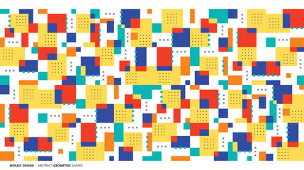 Abstract flat colorful mosaic background