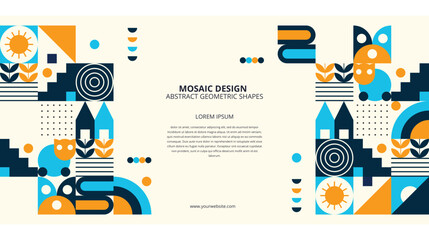 Abstract flat colorful mosaic background