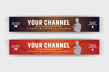 Creative YouTube Channel Art Banner Design and Vector illustration