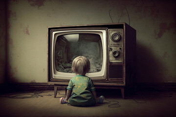 	
Child addicted to Tv and gadgets. Generative Ai.	
