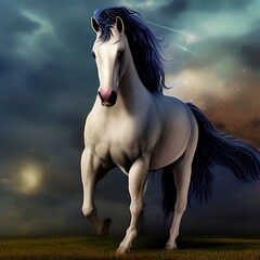 Obraz na płótnie Canvas horse in the field background