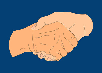 Elderly hand and young person's hand handshaking (3)

