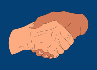 Elderly hand and young person's hand handshaking (2)
