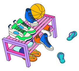 Filipino home entrance shoe rack
