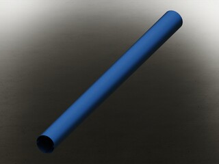 Aluminum Extruded Round Post with Screw Ports MOD:AL-017e 3D Rendering