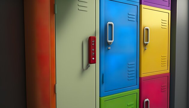 the colorful retro school locker also makes the children's mood more cheerful