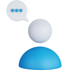3D Illustration Chat Interactive User Isolated