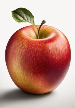 Delicious Apple on white background. Healthy food concept generative ai
