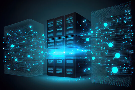 Data Storage Business Technology Network Concept. Generative Ai