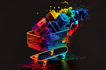 e-commerce add to cart online shopping business technology internet concept. Generative Ai