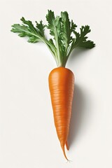 Carrot on white background. Healthy food concept generative ai