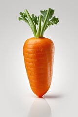 Carrot on white background. Healthy food concept generative ai