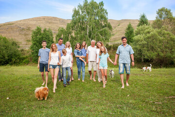 Large family outdoors
