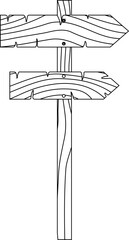 wooden guide post vector design illustration isolated on transparent background