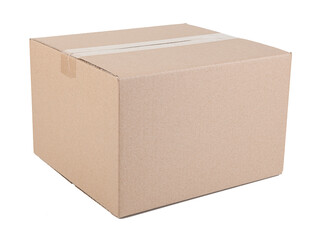 Cardboard box isolated on white background. Clipping path included.