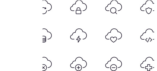 Single line icon of cloud. High quality vector illustration for design, web sites, internet shops, online books etc. Editable stroke in trendy flat style isolated on white background