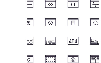 Coding concept. Single premium editable stroke pictogram perfect for logos, mobile apps, online shops and web sites. Vector symbol isolated on white background.