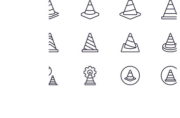 Cone concept. Modern outline high quality illustration for banners, flyers and web sites. Editable stroke in trendy flat style. Line icon of cone