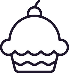 Cake concept. Modern outline high quality illustration for banners, flyers and web sites. Editable stroke in trendy flat style. Line icon of cake