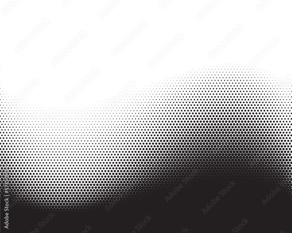 Poster Halftone vector background. Monochrome halftone pattern. Abstract geometric dots background. Pop Art comic gradient black white texture. Design for presentation banner, poster, flyer, business card.	