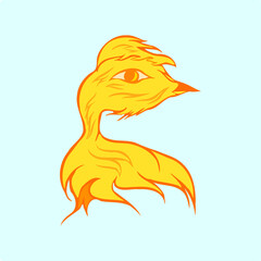 Little yellow bird cartoon shape