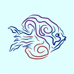 Obraz premium Abstract and unique fish tattoo shape