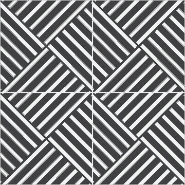 Tiled Floor. Trendy Design With Geometric Shapes. Modern Monochrome Texture. Repeating Abstract Background. Vector Seamless Pattern