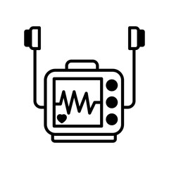 Ecg machine Vector Icon

